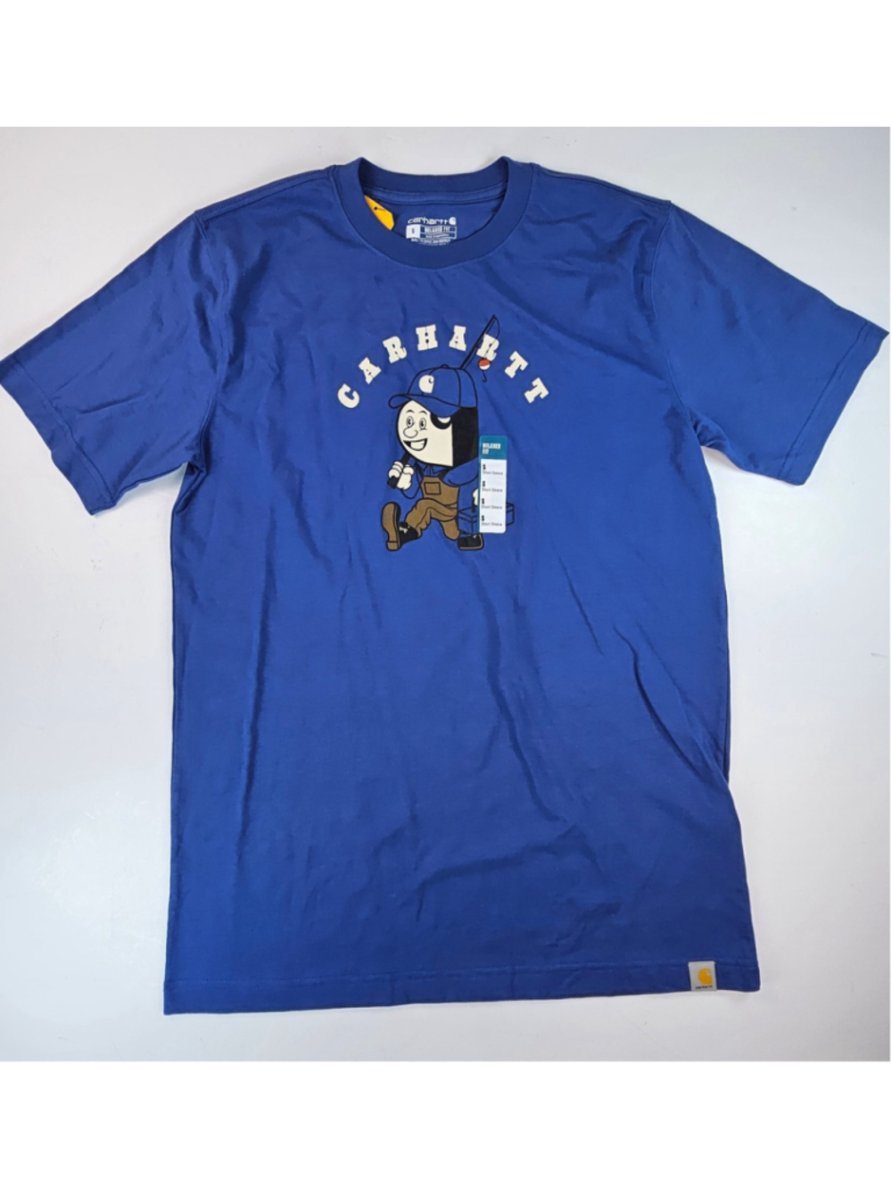 Carhartt Irvine Fishing T Shirt Mens S Blue Hammy Graphic Relaxed Fit NWT